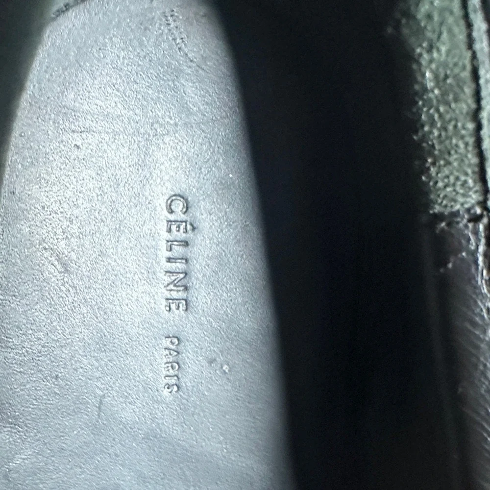 Celine Paris Grey Felt Wool Slip On Sneakers‎ Leather Lined Womens Size 39 - Picture 3 of 9